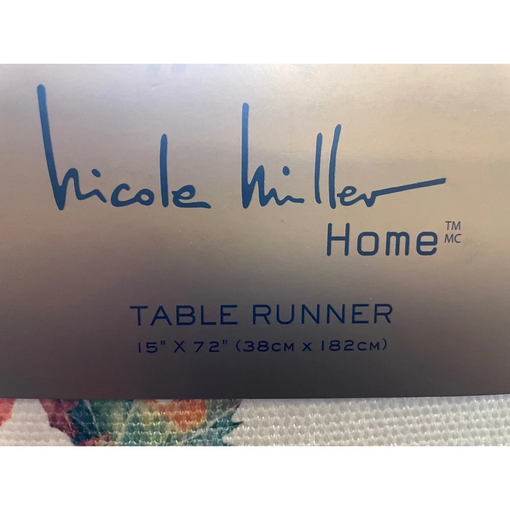 Nicole Miller Home Pumpkin Fall Leaves Table Runner 15